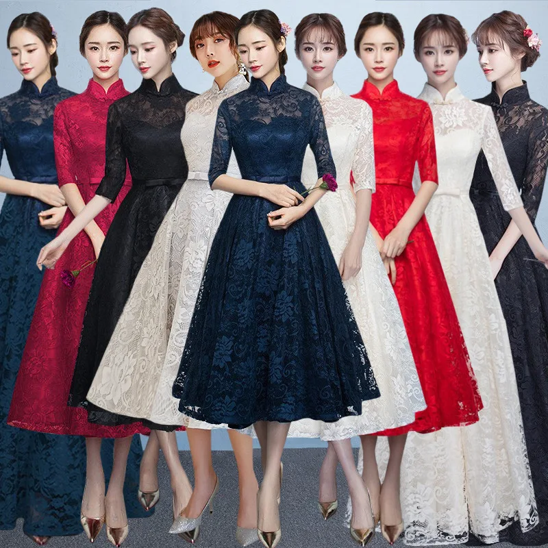 

Новое осенне-зимнее платье в стиле ретро для банкетов и вечерних мероприятий, улучшенная модель в юго-восточноазиатском стиле, коллекция 2025 года.