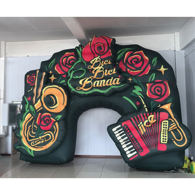 

Inflatable rose arch with blower, outdoor square grassland, large-scale event decoration and stage decoration