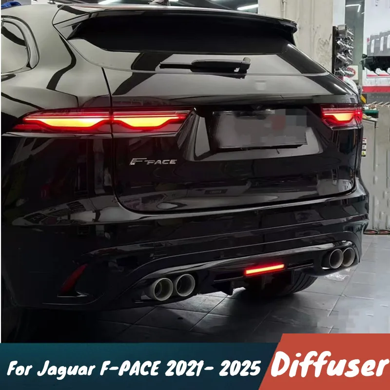 Für Jaguar F-PACE 2021-2025 Auto Heckstoßstange Diffusor Auspuffrohr Schalldämpfer Splitter Body Kit Tuning Außenzubehör