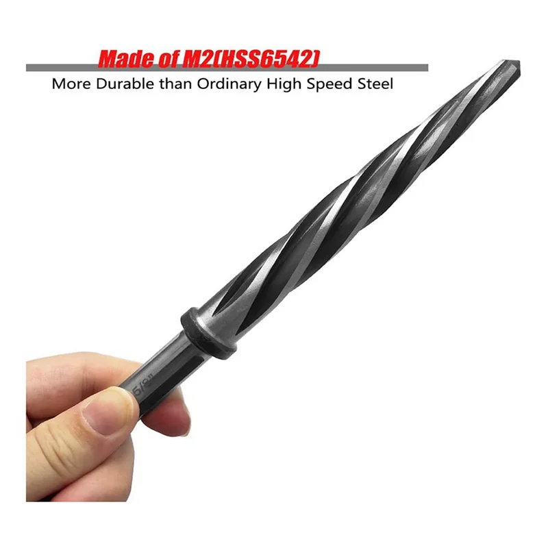 

AB35-2Pcs 5/8Inch Spiral Flute Reamer With 1/2 Inch Shank, M2 HSS Bridge/Construction Reamer Taper Chucking Reamer Drill Bit