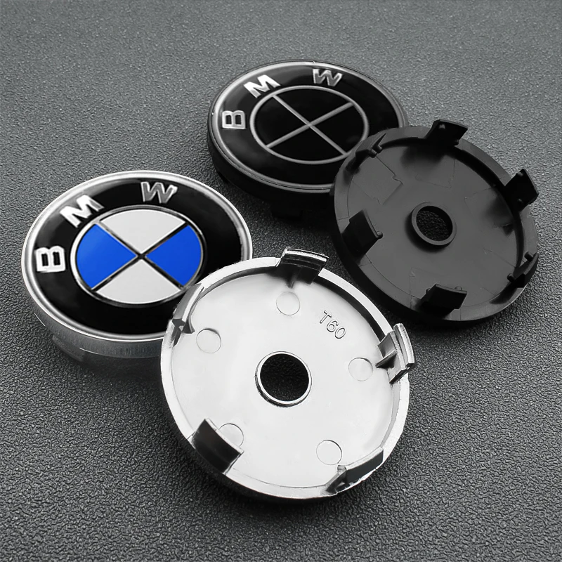 4 pièces 56/60MM Cache-moyeux de roue anti-poussière pour jantes de voiture BMW M F10 F20 F30 F40 F15 F25 F26 E83 E84 X1 F31 F49 E62