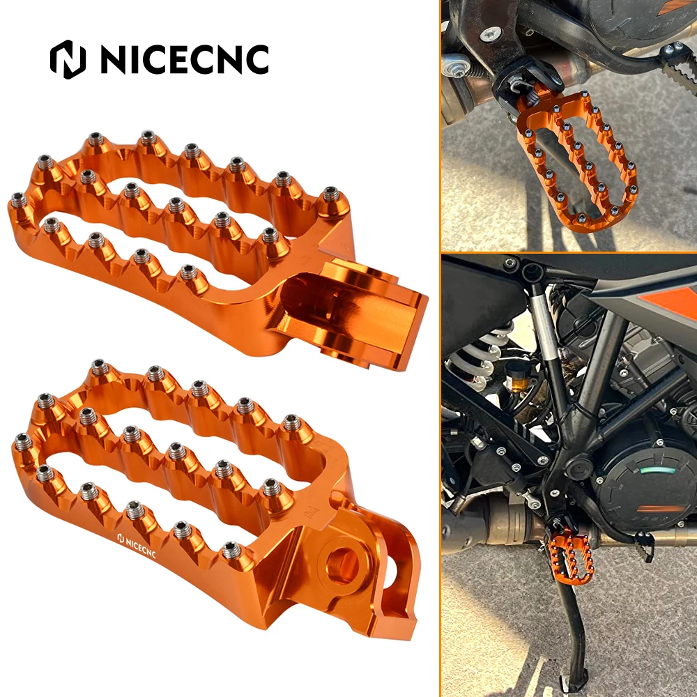 NICECNC Footrests Footpegs for KTM 690 Enduro/R 790 890 Adventure/R 1290 Super Adventure/R/S 990 Adventure/LC8/R 990 Supermoto T
