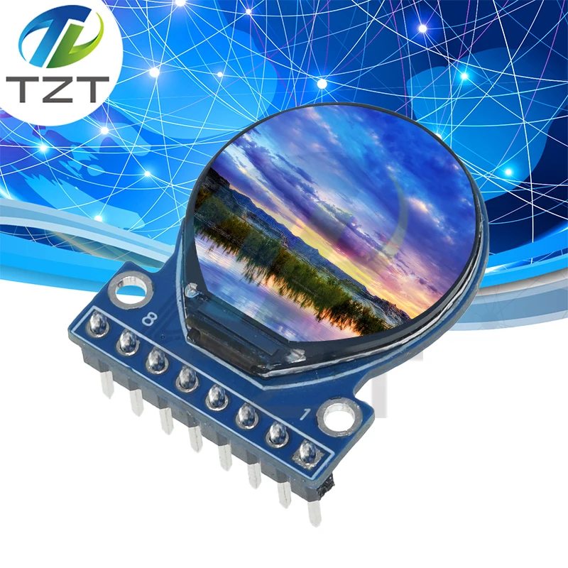 TZT TFT-scherm 0,71 inch TFT LCD-displaymodule Ronde RGB 160 * 160 GC9A01 Driver 8PIN SPI-interface 160x160 PCB voor Arduino