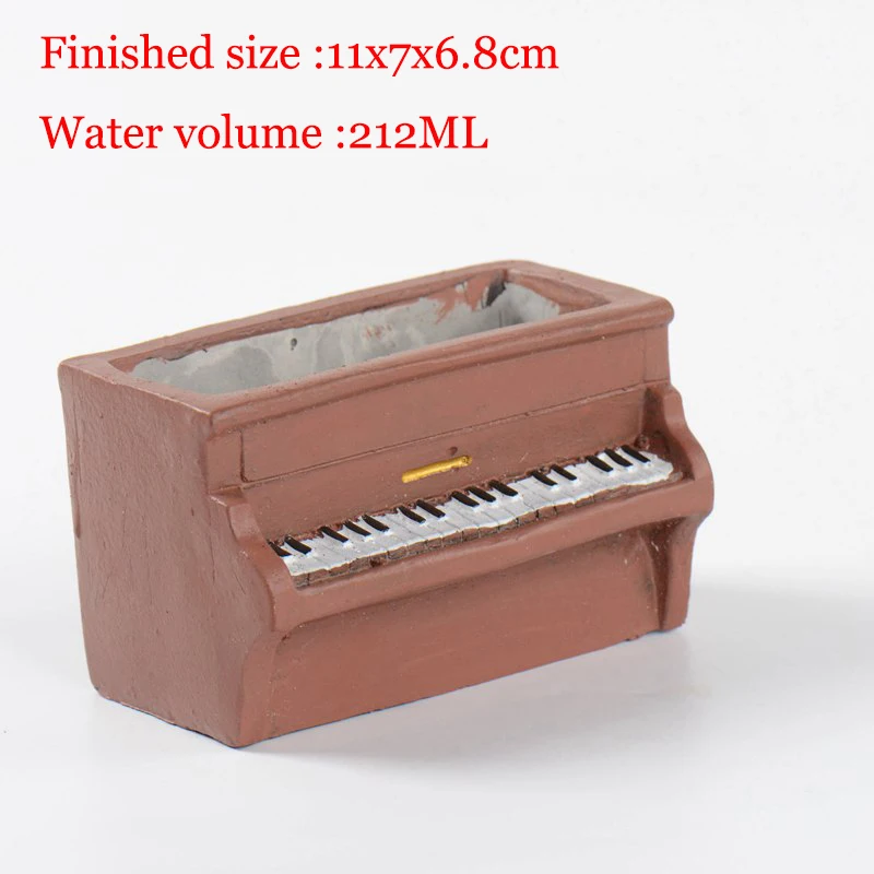 Piano Shaped Flower Pot Mold Jesmonite Silicone Mold for Pots,Home Garden Plaster Vase Molds DIY Concrete Vessel Mold for Candle