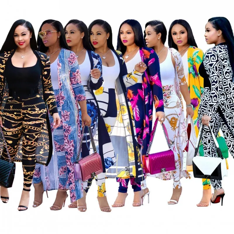 2024 Nieuwe Afrikaanse Print Elastische Bazin Baggy Broek Rock Stijl Dashiki Mouw Beroemd Pak Voor Dames Vrouwen Jas En Leggings 2 Stks/set