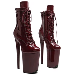 Leecabe 23CM/9inches Patent PU upper Trend fashion High Heels Platform stripper heel Pole Dance shoes
