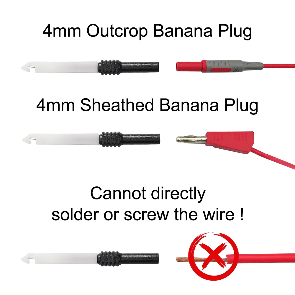 30V Auto Multimeter Test Leads, Car Tip Probes Diagnostic Tools, Extention Back Piercing Needle Tip Probes Mechanical Tools