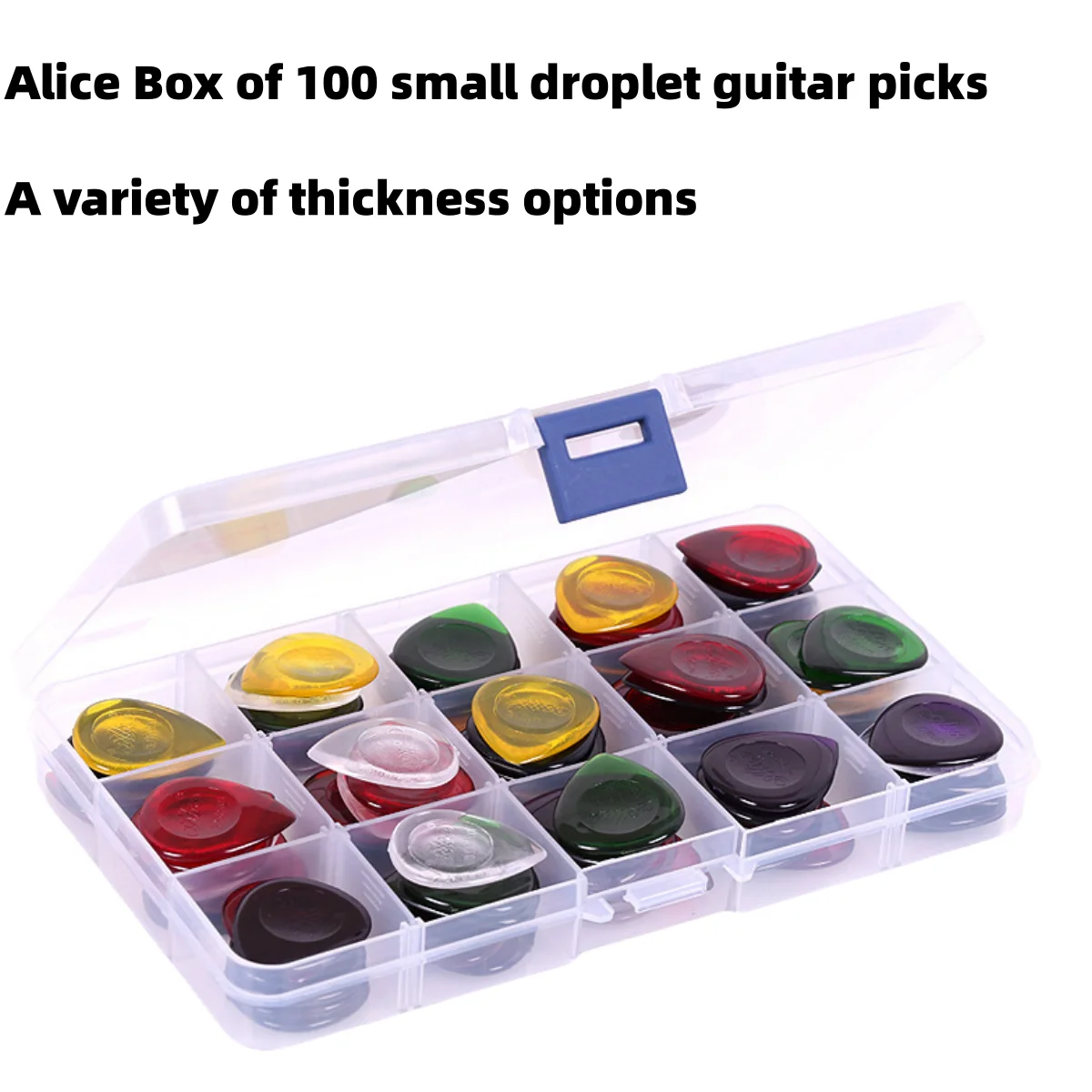 Alice 100PCS Stubby Guitar Picks Acoustic Electric Guitar Bass Picks Plectrums Small/Big Size 1 / 2 / 3 mm