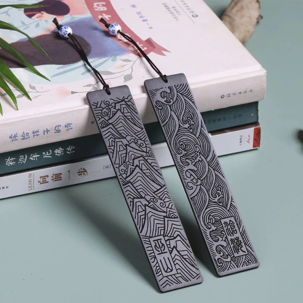 Chinese Style Wooden Bookmark Retro Carving Mahogany Book Mark Student Office Writing Supplies School Kid Stationery Accessories