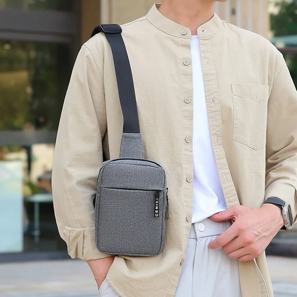 

Оксфордская мужская нагрудная сумка, многофункциональная сумка через плечо в корейском стиле, регулируемая сумка через плечо, однотонная спортивная поясная сумка