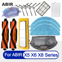 Original Accessories For ABIR X5，X6，X8 Robotic Vacuum Cleaner Replacement Parts：Roller/Side Brush，Hepa Filter，Mop Cloth，Dust Box