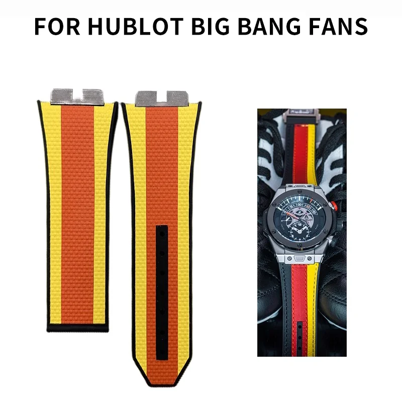 SUITIBLE FOR HUBLOT BIG BANG SERIES 411, RUBBER QUICK-CHANGE WATCH STRAP