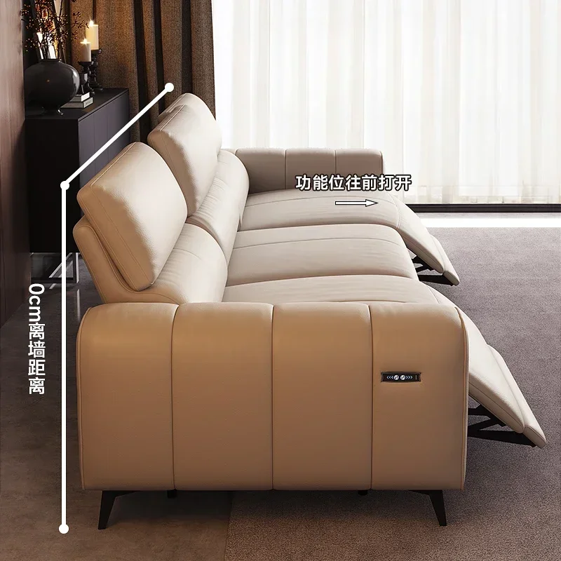Italian Minimalism Puff Sofa Electric Multifunction Living Room Retractable Floor Sofa Recliner Home Furniture Sofa