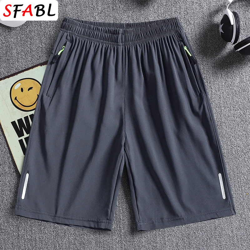 New Summer Casual Shorts Men Boardshorts Breathable Beach Shorts Elastic Jogging Running Sports Men's Short Pants Zipper Pockets