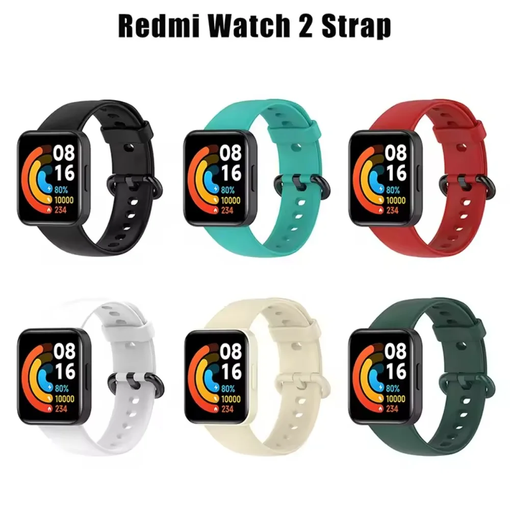 Correa de silicona suave para Xiaomi Watch 2 Lite, cómoda pulsera con hebilla de acero inoxidable para accesorios Redmi Watch 2 Lite