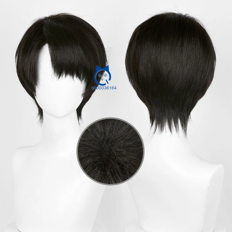 Levi Ackerman New Arrival Cosplay Atttack on Tiitan 30cm Short Black Brown Wig Heat Resistant Synthetic Wigs Halloween Comic Con