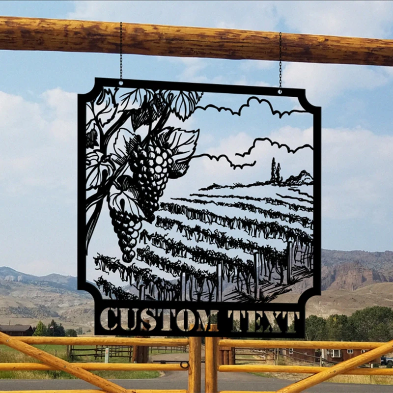 OEM Laser Cutting Service Custom Metal Vineyard Last Name Establish Year Garden Sign Location Sign DIY Design Do It Yourself