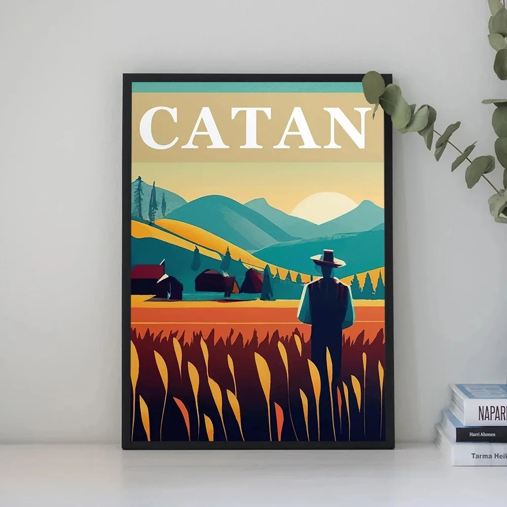 Retro Board Game Wingspan Everdell and Catan Minimalist Canvas Painting Wall Art Pictures Gamer Room Home Decor