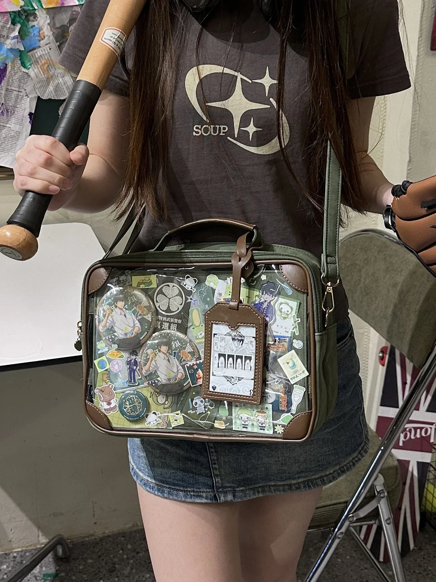 Cute Transparent Versatile Shoulder Bag Itabag japanese Crossbody Handbags Women PU Leather JK Uniform Bags