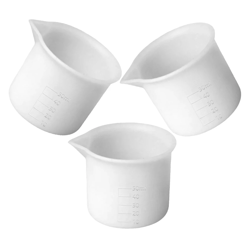 

3pcs 50ml Graduated Silicone Measuring Cups Reusable Clear Epoxy Resin Mixing Tool for DIY Chocolate Paint Stirring