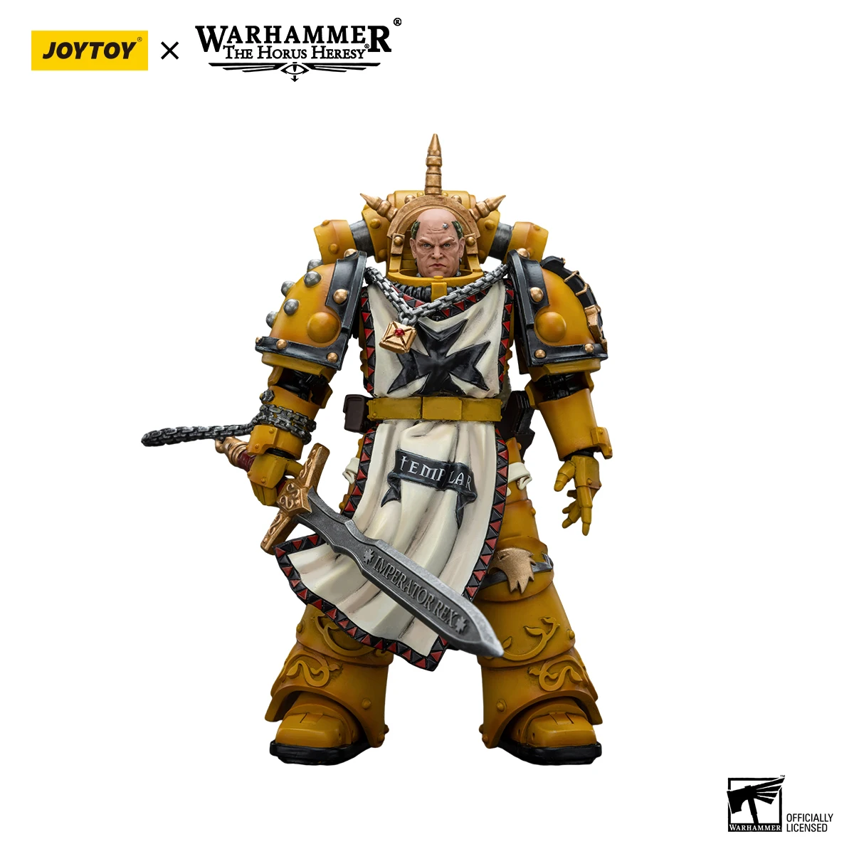 Figura de Ação JOYTOY Warhammer 30K 1/18, Punhos Imperiais Sigismund, Primeiro Capitão dos Punhos Imperiais