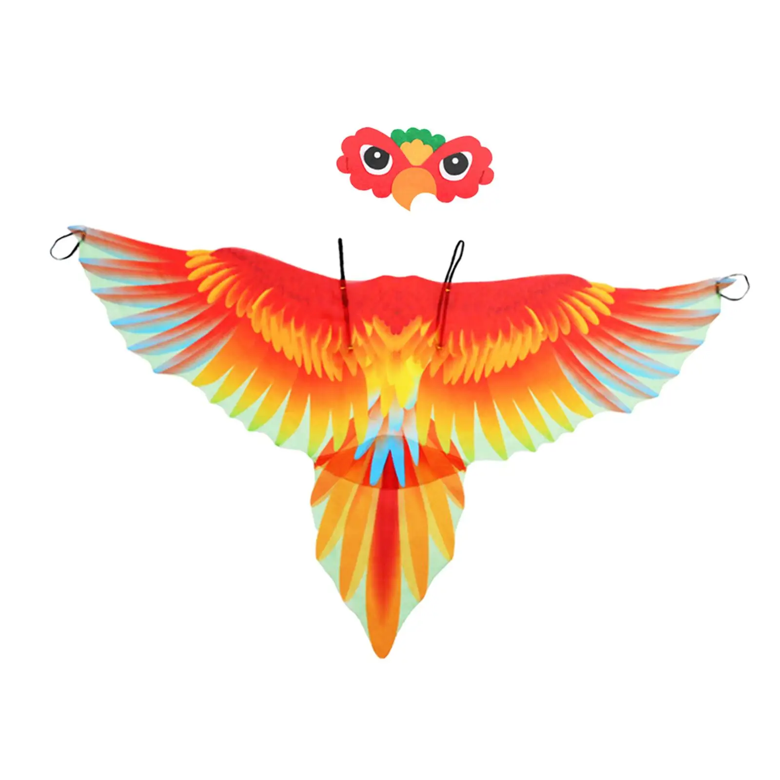 Kids Bird Costume Set and Mask Parrot Wings Cape Dress up Shawl Cloak for Children's Day Festival Masquerade Party Boys Girls