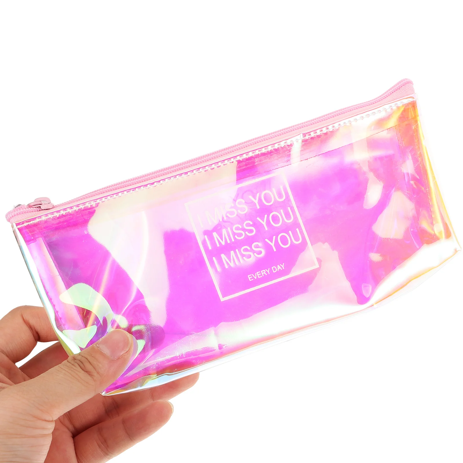 

Shiny Portable Flow Sand Laser Pen Bag Pencil Case Purple Large Capacity Waterproof Organizer for Stationery Cosmetics