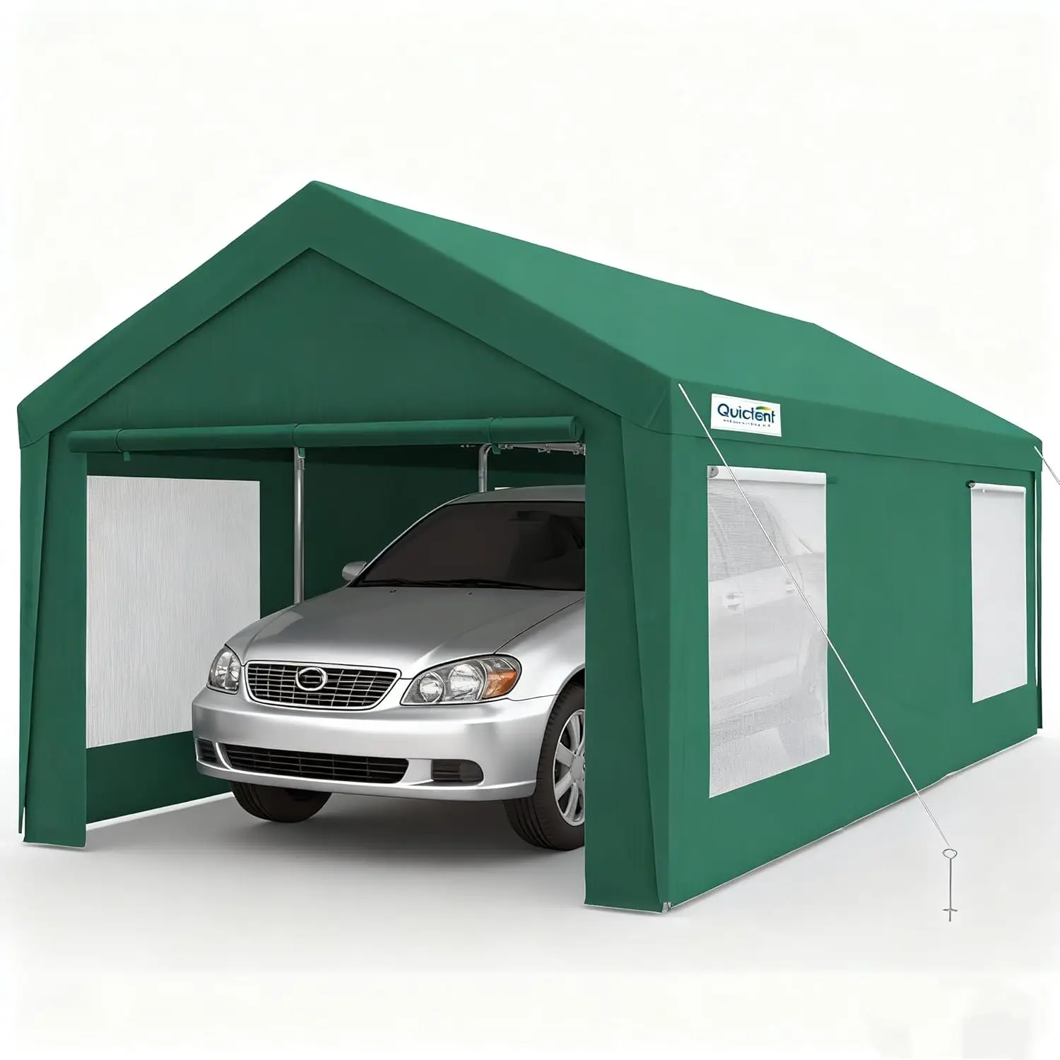 

Upgraded 10x20 ft Heavy Duty Galvanized Carport - Reinforced Outdoor Garage Canopy Tent with Roll-up Ventilated, Customized