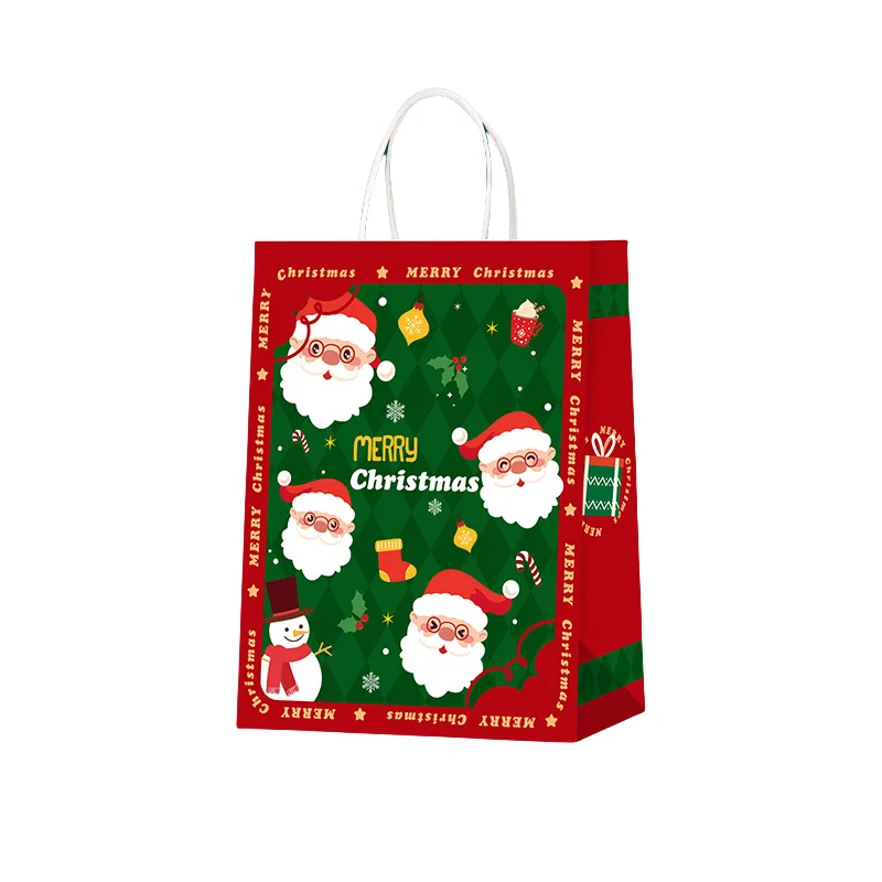 StoBag, para sacolas de presente de festa feliz de Natal, comemorando o ano novo, padrão de rena de Papai Noel, embalagem de lanche, reutilizáveis