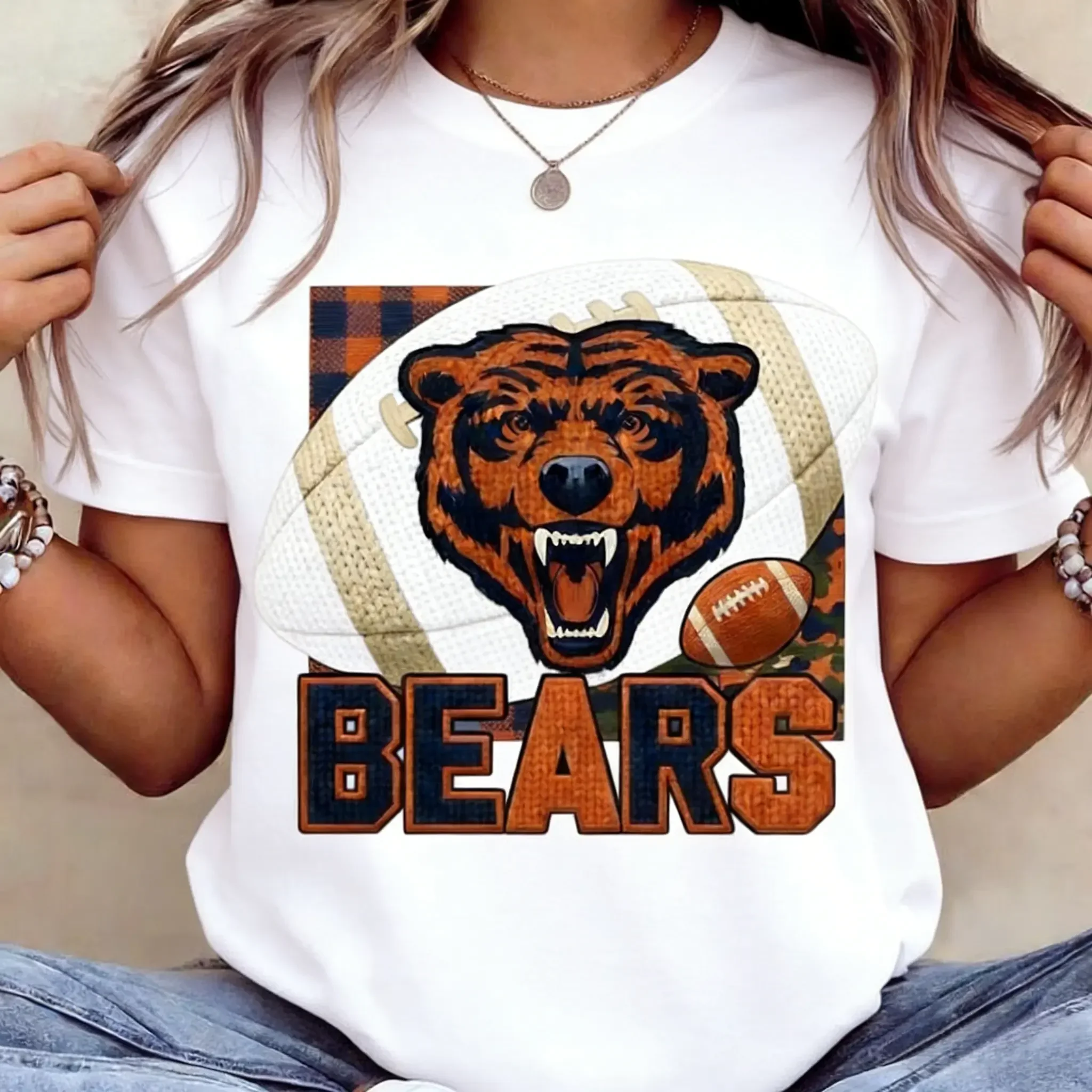 Graphic Tee Football Bear T-Shirt, Classic Sports Graphic Tee, Game Day Casual Style, Unisex Gift for Fans, for Men, for Women 4