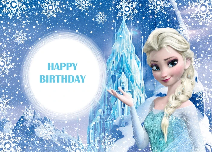 Disney Frozen Elsa Backdrop Birthday Banner Girl Kids Photography Birthday Banner Party Ice Baby Shower Snow Castle Background