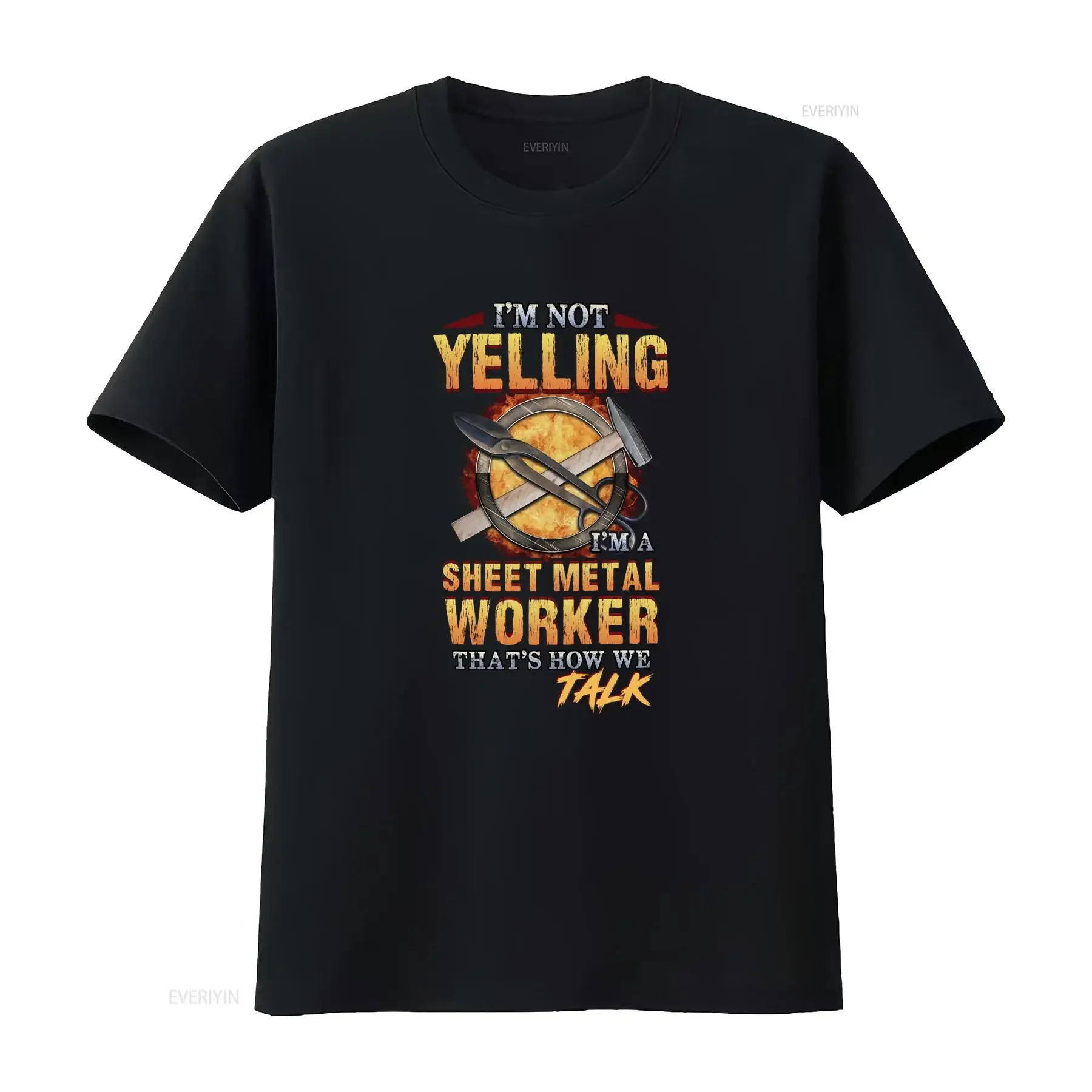 Sheet Metal Worker T Shirt Not Yelling Just Talking USA Made S 5XL vintage Washed fashion Breathable graphic Unisex Stretched