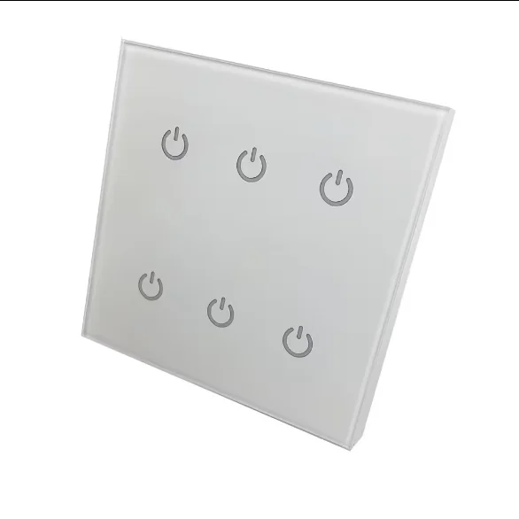 

Kincony 2-4-6 Gang Wall Reset Touch Switch 86 Module with Led Brushed for Kc868 Smart Home Control System
