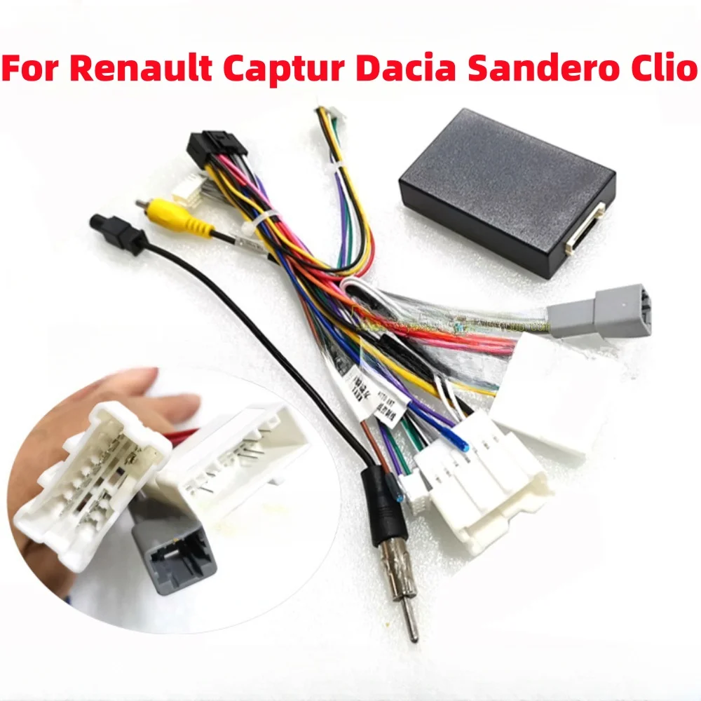 Adaptador de caja Hiworld Canbus para Renault Captur Dacia Sandero Duster Logan Clio Kangoo Android Radio Cable de arnés de cableado de 16 pines