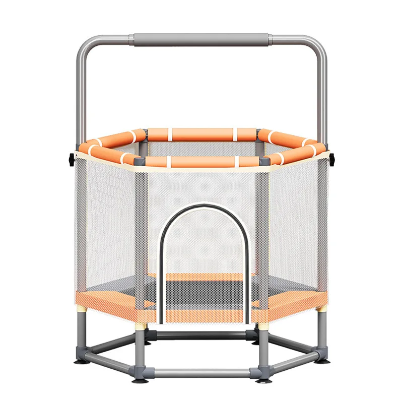 

Hexagonal trampoline orange-gray contrasting color household load-bearing