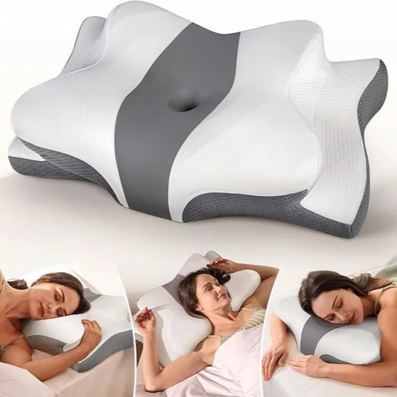 

Butterfly Memory Foam Neck Pillow slow rebound, ergonomic cervical support Soft cushion relieves neck pain for cozy restfulsleep