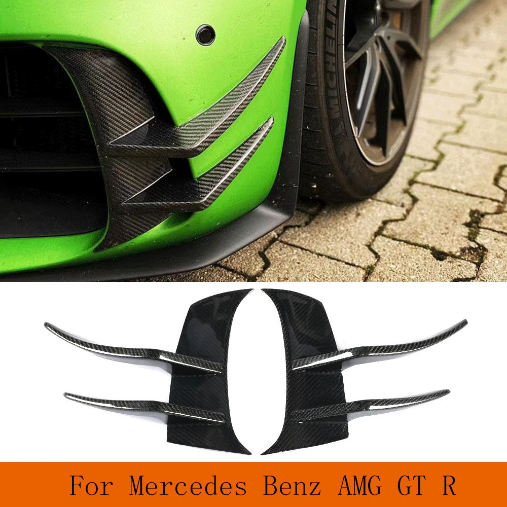 Dry Carbon Front Bumper Canards For Mercedes-Benz G Class AMG GT R 2016 - 2019 Front Bumper Decoration Real Carbon Fiber