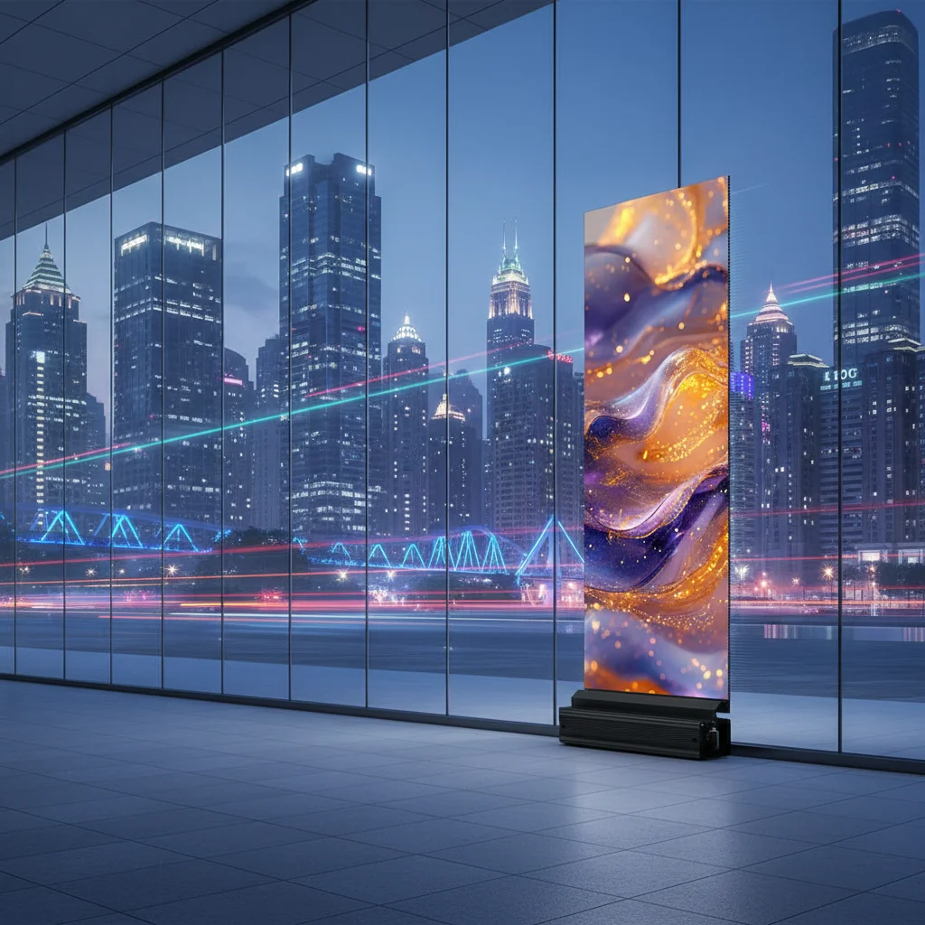 Flexible Transparent Holographic Advertising LED Display Glass Film Led Screen for Shopping Mall