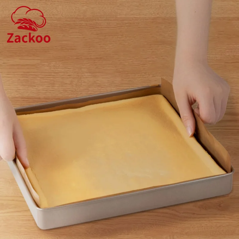 Zakoo Reusable Cut Baking Oilcloth Food Grade Non-stick Cake Roll Baking Pan Mat Oil Paper Cloth for Square 28cm Baking Tray