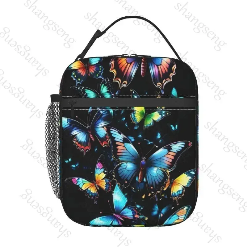 

Color Butterfly Insulated Thermal Bag Lunch bag Foods Drink Storage Leakproof Picnic Camping Bags Outdoor Box beach