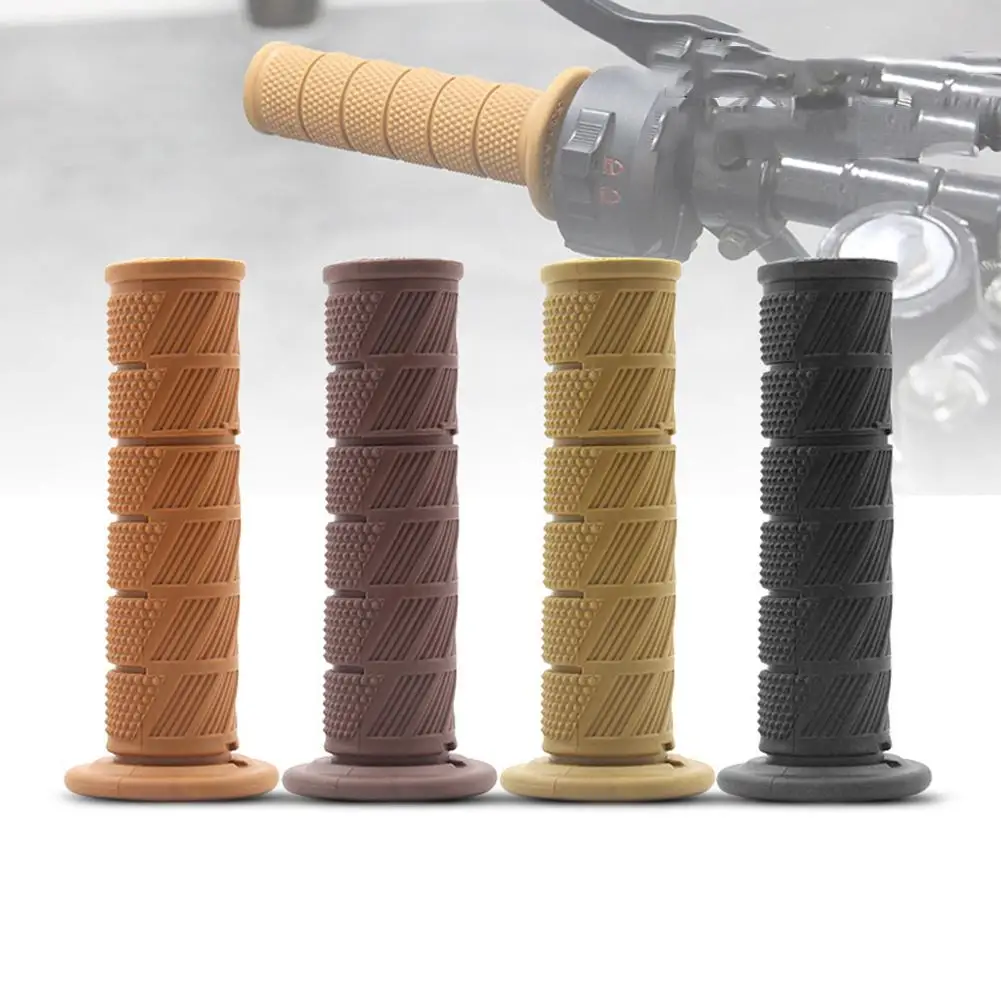 

1 Pair Motorcycle Handlebar Grips Retro Handle Bar Ends 22mm Rubber Handle Cover Modified Accessories