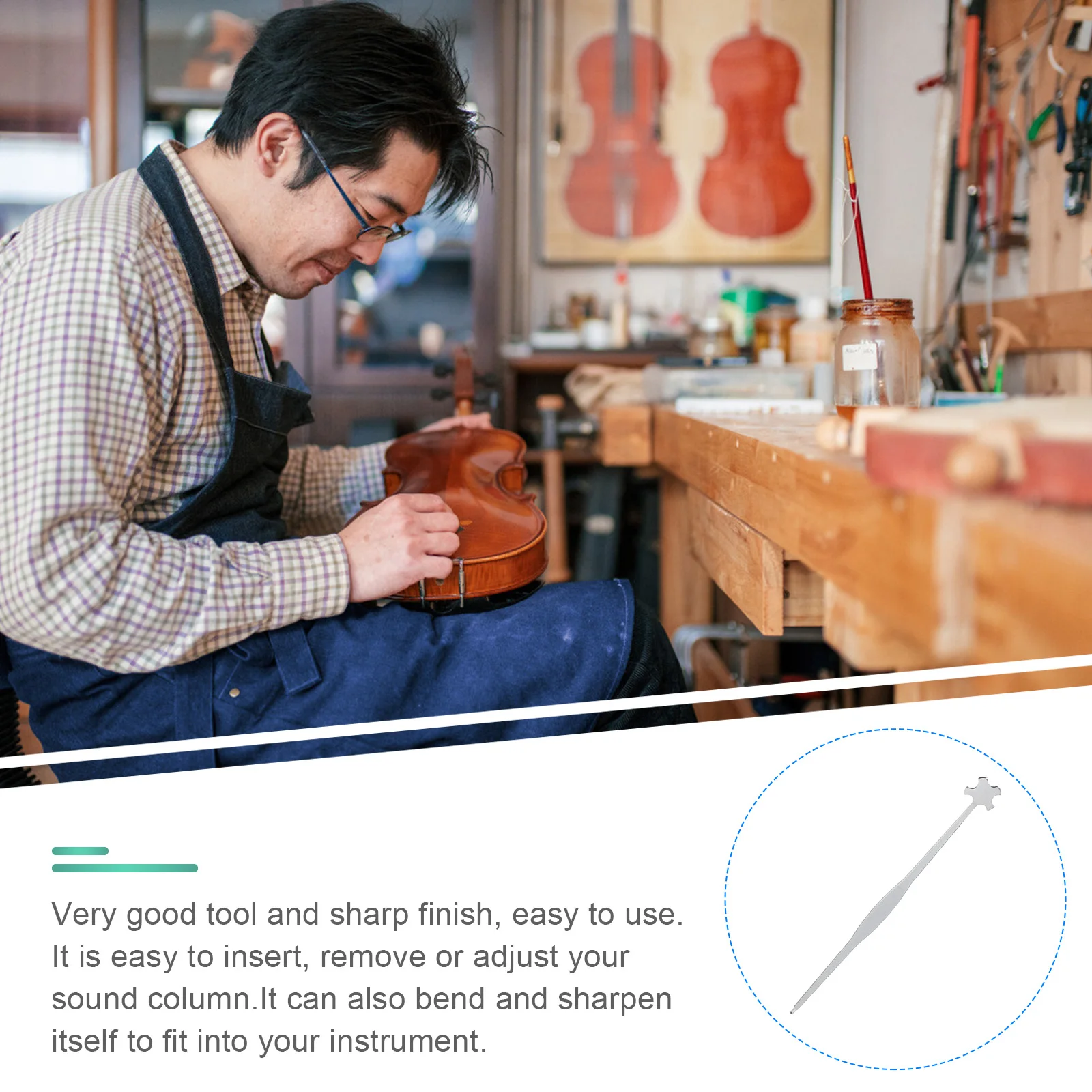 

Alloy Violin Sound Column Hook Post Setter Comfortable Hand Feeling Practical Tool Easy Insert Remove Adjust Bending
