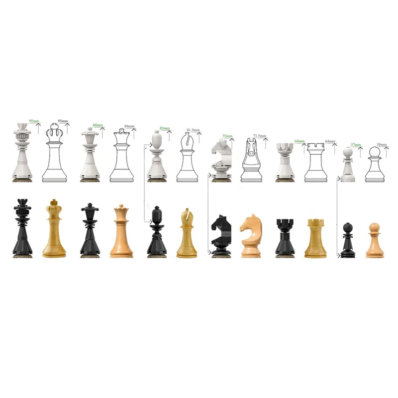 1269개 조각 MOC 창의적인 체스 세트 기술적 블록 모델 디스플레이 장난감 어린이 DIY 조립 특별한 생일 선물