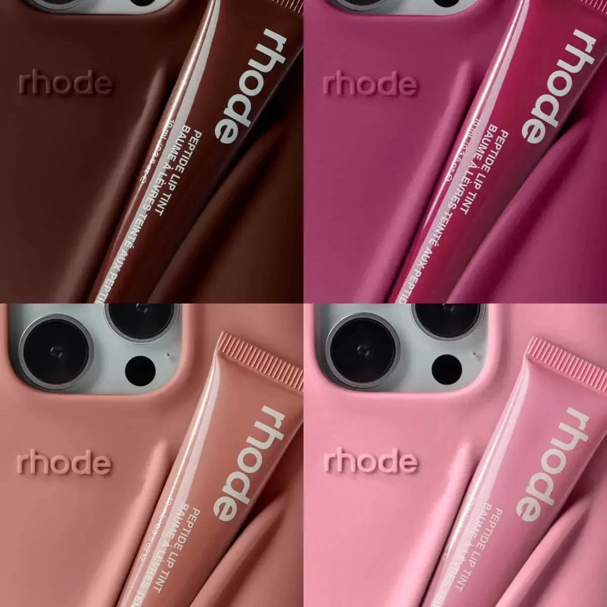 Original Rhode Phone Case for iPhone 11 12 13 14 15 16 Pro Max Plus Lipstick Soft Silicone Bumper Lip Holder Makeup FUll Cover