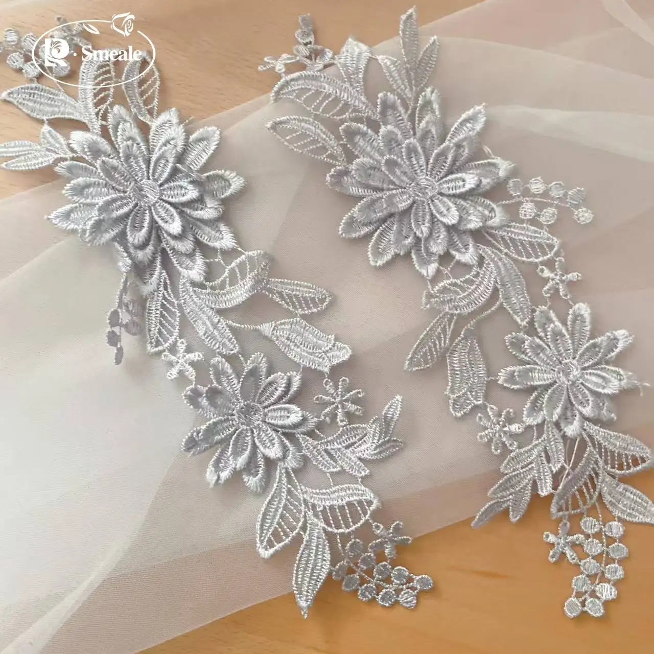 10 Stück/Lot Lösliche Exquisite Spitzenblume DIY Brauttiara Hochzeitsschuhe Hochzeitskleid Dekorationsmaterialien RS803-2 – Detail 14