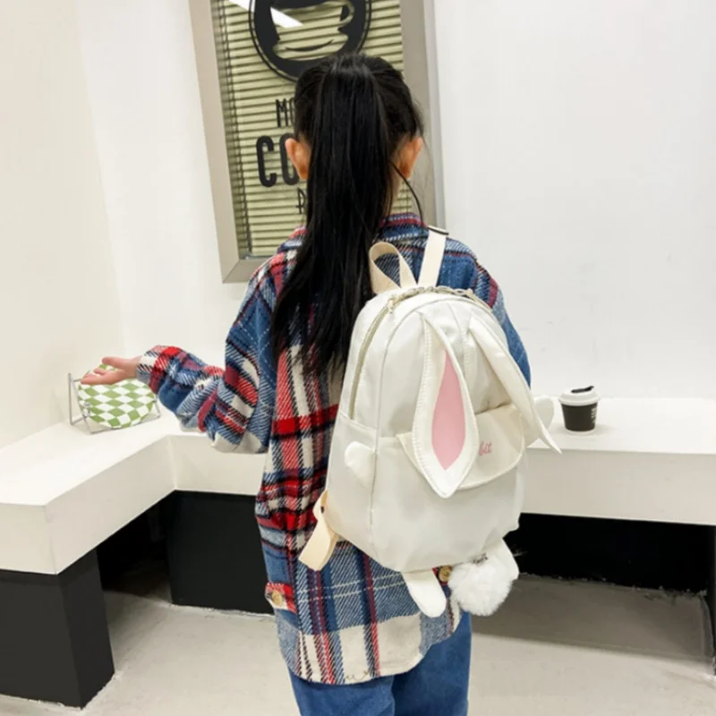 Mochila de coelho personalizada com nome bordado para crianças, Saco de escola bonito dos desenhos animados, Saco de Páscoa personalizado para bebê