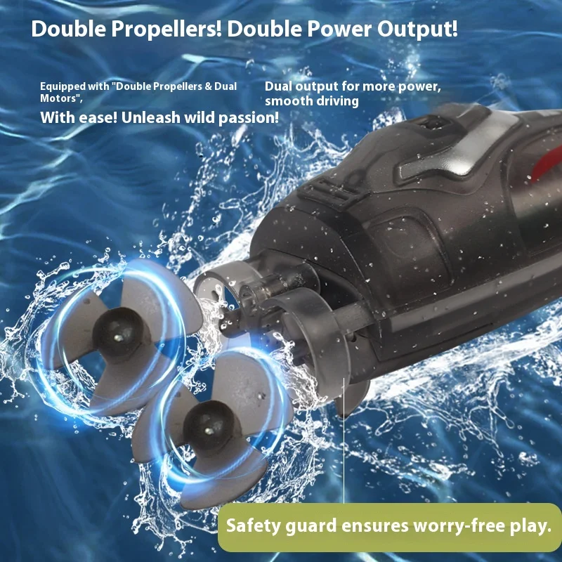 รถบังคับวิทยุไฟฟ้า JJRC รุ่นใหม่ ทนทาน กันน้ำ พร้อมใบพัดคู่ มอเตอร์คู่ เรือบังคับวิทยุขนาดเล็ก ความเร็วสูง