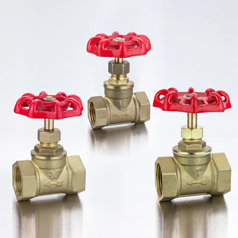 

TMOK 1/2" 3/4" 1" 1 1/4" 1 1/2" 2" Two Way Brass Gate Valve Water Valve Switch Internal Thread Plum blossom handle Gate valve