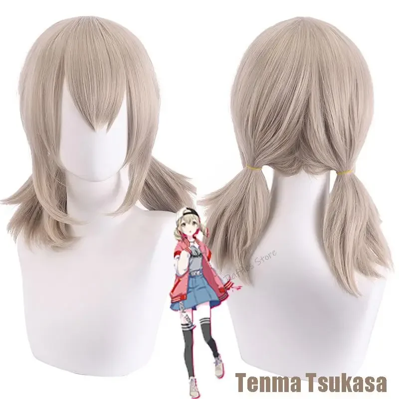 Scalp Azusawa Kohane Cosplay Wig Light Linen With Project SEKAI COLORFUL STAGE! Double Tail Heat Resistant Kohane Wigs Hair