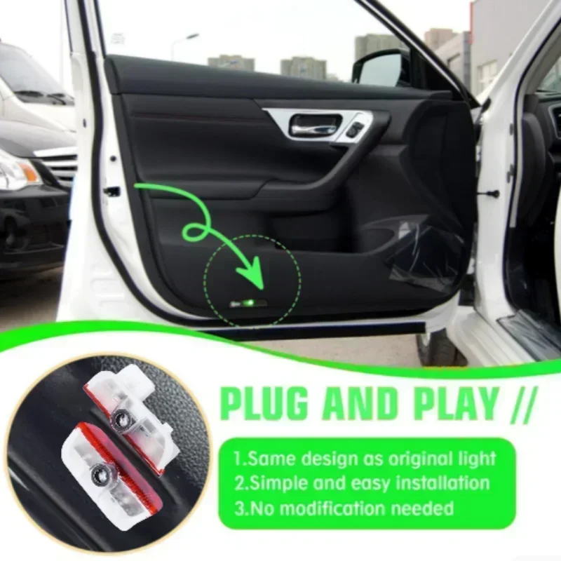 2pcs LED Car Door Lights Welcome Projector Courtesy Ghost Shadow Lamp Accessories for Skoda Superb 2 MK2 Superb 3 2009-2023 2024 - view 6